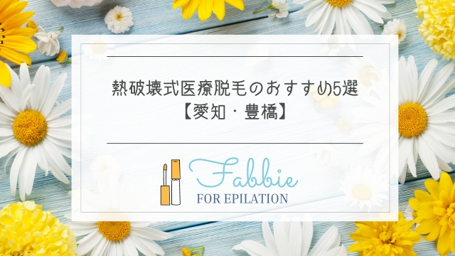 熱破壊式医療脱毛でおすすめ愛知・豊橋